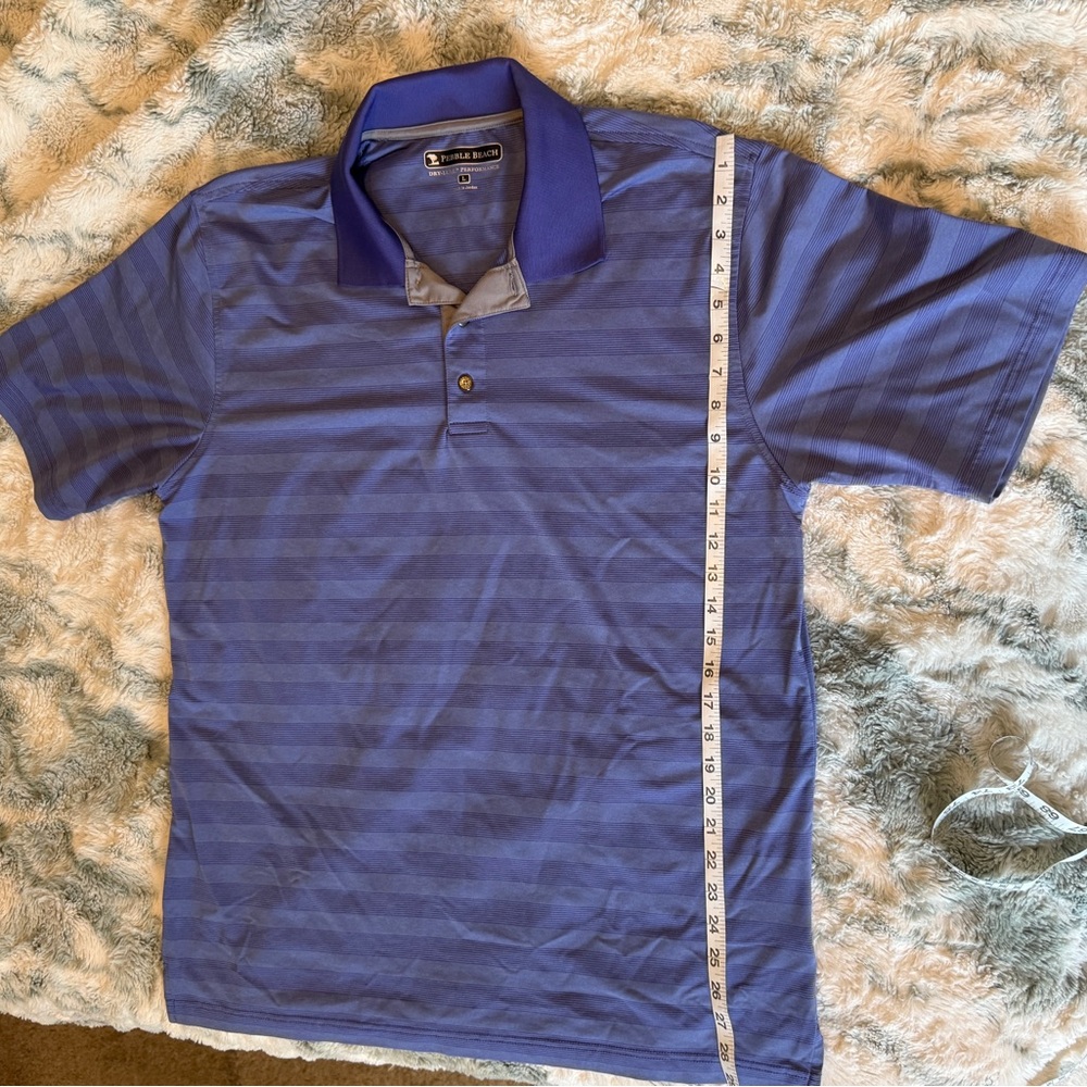 Pebble Beach Blue Polo Performance Golf Shirt
